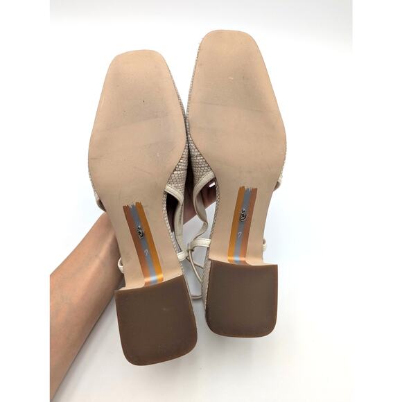 Sam Edelman Tracie Slingback Pump Women's Square Toe Light Natural Size US7 EU37 - Picture 7 of 11